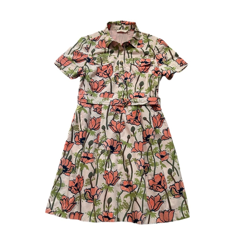 Tory Burch Floral Dress - Pink and Green